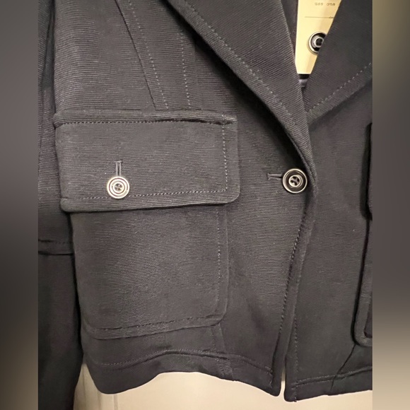 NWT Anthropologie Sylvia Knit Moto Blazer in Black | Size Small Petite - Picture 4 of 7